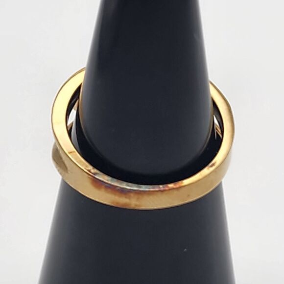 Gold Plated Sterling Silver & Blue Gemstone Ring (6) - Picture 4 of 8